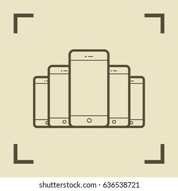 smart phone line vector icon