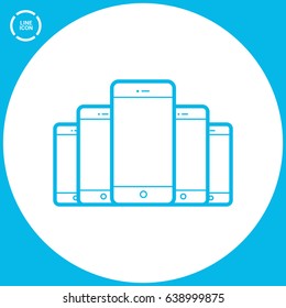 smart phone line vector icon