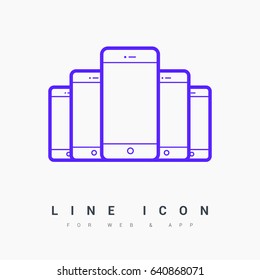 smart phone line vector icon