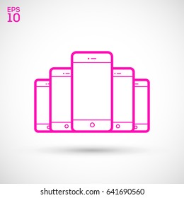 smart phone line vector icon