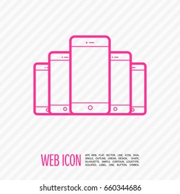 smart phone line vector icon
