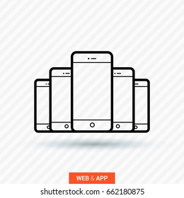 smart phone line vector icon