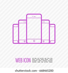 smart phone line vector icon