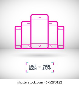 smart phone line vector icon