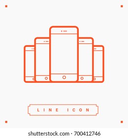 smart phone line vector icon
