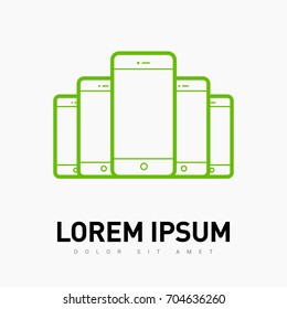 smart phone line vector icon