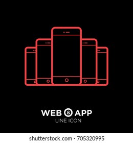 smart phone line vector icon