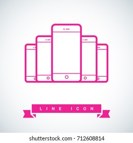 smart phone line vector icon