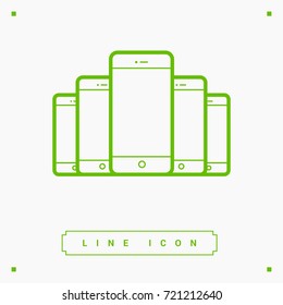 smart phone line vector icon