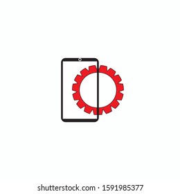 Smart phone linear logo symbol. Touch screen monitor mobile phone