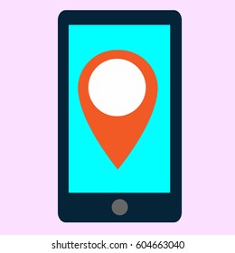 Smart phone Location Icon Vector