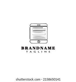 Smartphone-Logo-Cartoon-Symbol-Design-Vorlage schwarz, moderne einzelne Vektorgrafik