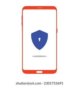 Smart phone logo design. mobile vector illustration with Security icon.