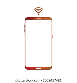 Smart phone logo design. mobile vector illustration with Wi-Fi icon.