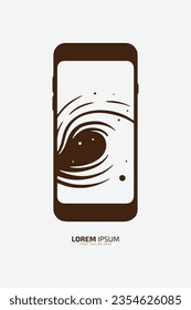 smart phone logo icon phone vector silhouette with paint icon in phone