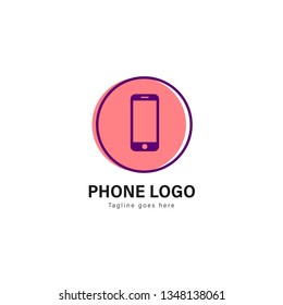 Smart phone logo template design. Smart phone logo with modern frame isolated on white background