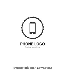 Smart phone logo template design. Smart phone logo with modern frame isolated on white background