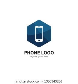 Smart phone logo template design. Smart phone logo with modern frame isolated on white background