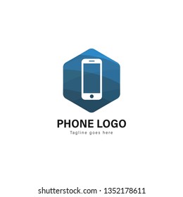 Smart phone logo template design. Smart phone logo with modern frame isolated on white background