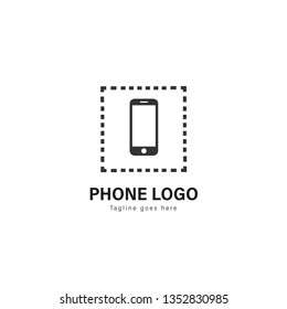 Smart phone logo template design. Smart phone logo with modern frame isolated on white background