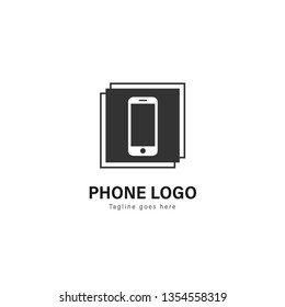 Smart phone logo template design. Smart phone logo with modern frame isolated on white background