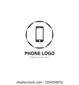 Smart phone logo template design. Smart phone logo with modern frame isolated on white background