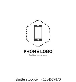 Smart phone logo template design. Smart phone logo with modern frame isolated on white background