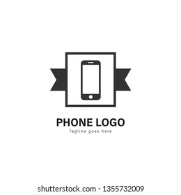Smart phone logo template design. Smart phone logo with modern frame isolated on white background