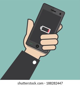 Smart Phone Low Battery - Vector