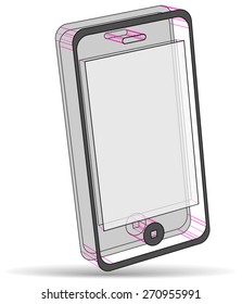 Smart phone made from pieces