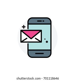 Smart phone Mail Isolated Line Vector Illustration editable Icon