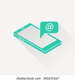 smart phone message 3d isometric icon