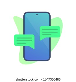 Smart Phone Message Bubbles Flat icon Design