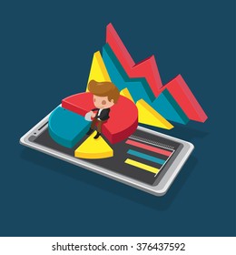 Smart phone Mobile Business Report Analysis Vector