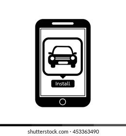 smart phone mobile car application icon illustration design