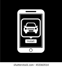 smart phone mobile car application icon illustration design