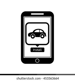 smart phone mobile car application icon illustration design