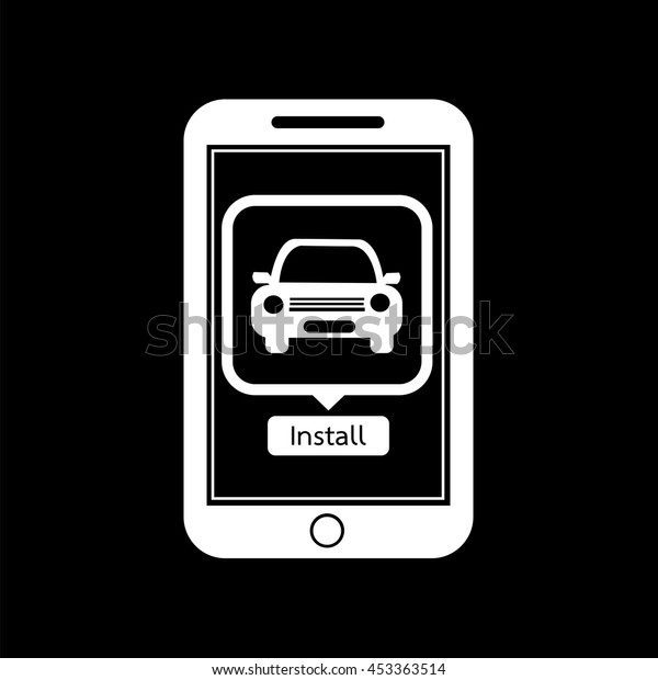 smart phone mobile car application icon\
illustration design