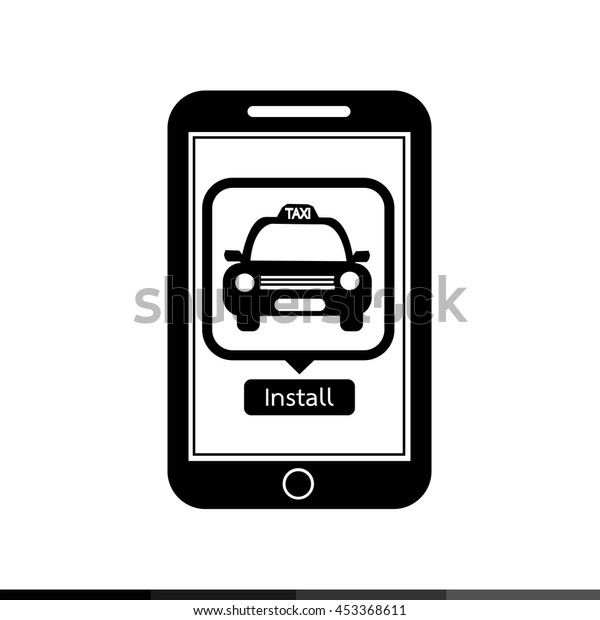 smart phone mobile car taxi application icon\
illustration design