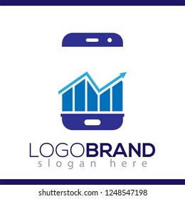 Smart phone mobile chart graph logo vector icon