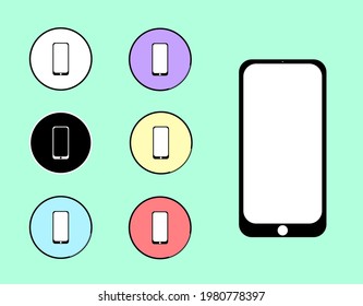 smart phone mobile phone icon set flat icons vector