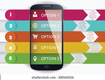 smart phone and  mobile phone infographics vector illustration