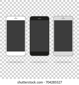 Smart phone, mobile phone isolated, realistic vector illustration.