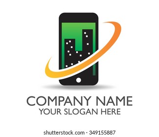 smart phone mobile logo icon vector