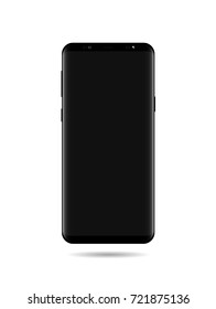 Smart phone mock up vector with screen black