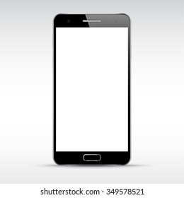 Smart Phone Mockup With Blank Screen. Perfectly Detailed Isolated Object. Vector Illustration