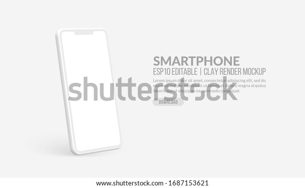 Download Smart Phone Mockup Blank Screen Clay Stock Vector Royalty Free 1687153621