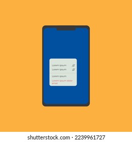smart phone mockup screen with update notification. The next operating system for smartphone. iOS 16 update notification.