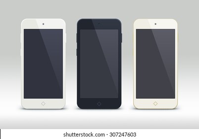 Vector de simulación de teléfono inteligente. Ilustración vectorial. para imprimir y elemento web, juego y aplicación de maquillaje.