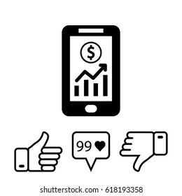 Smart phone with money dollars